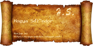 Hogya Sándor névjegykártya